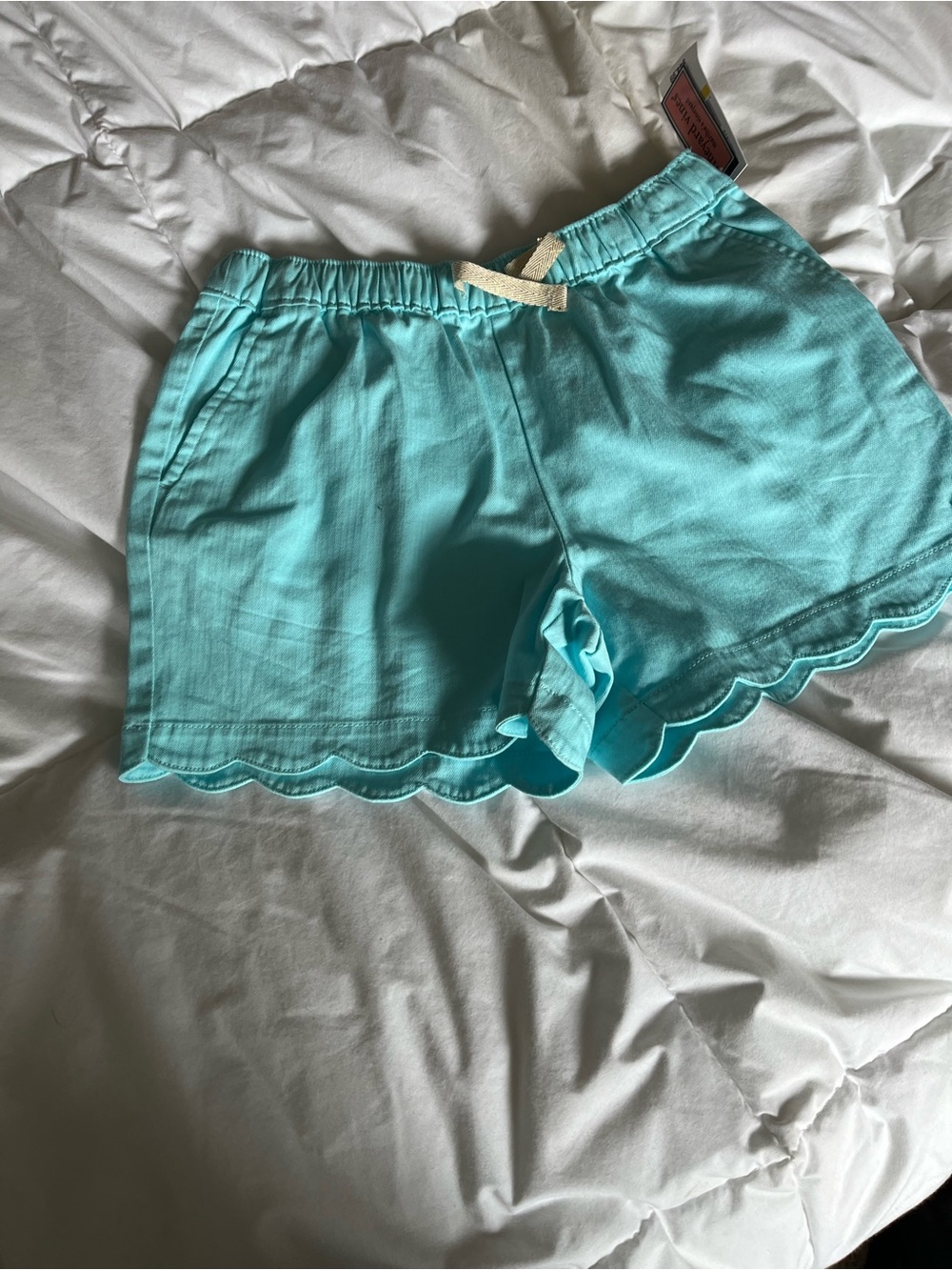 Vineyard Vines Turquoise Scallop-Hem Shorts